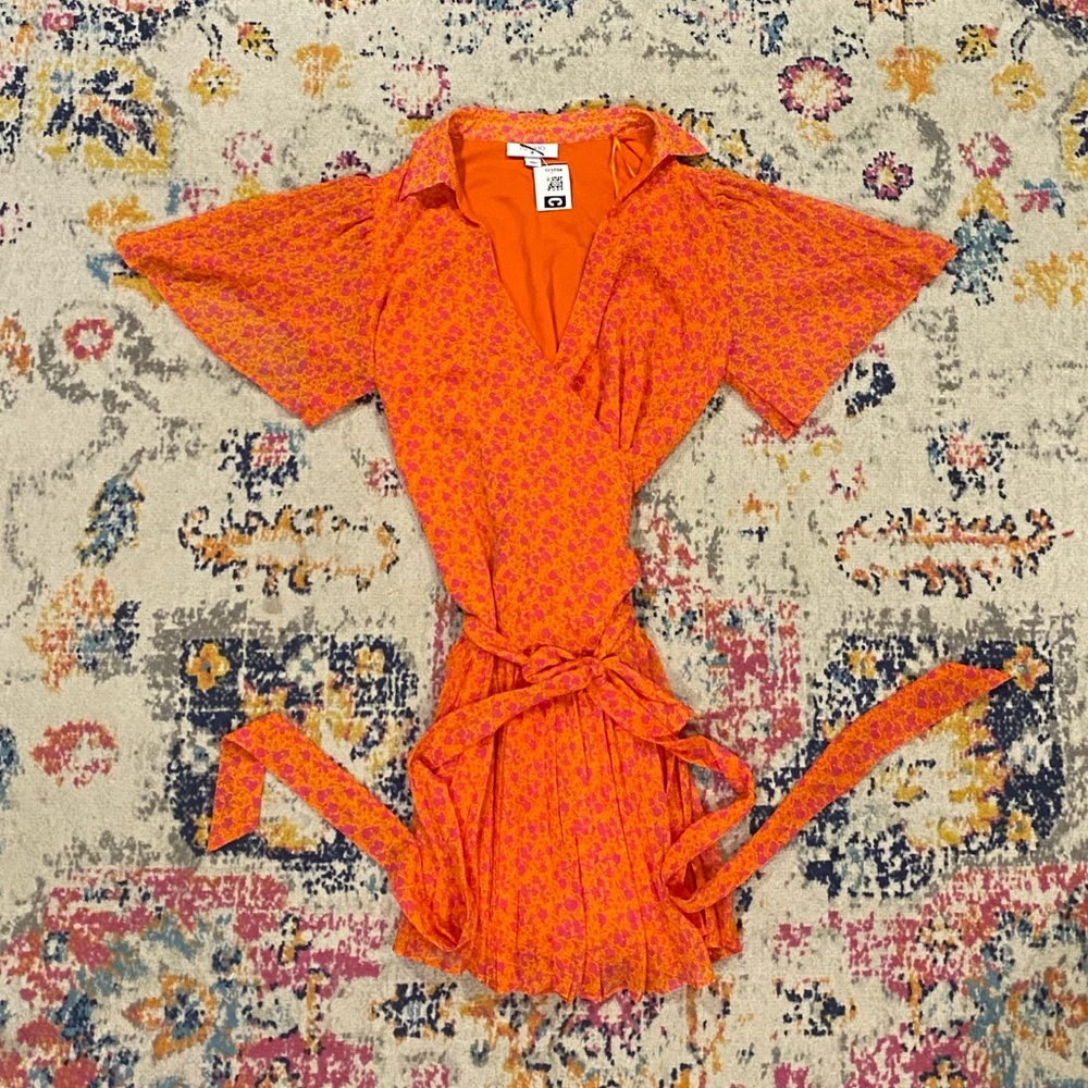 Alexis Orange and Pink Floral Dress